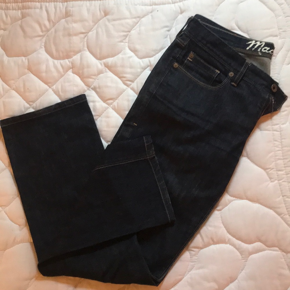 Madewell rail straight jeans, dark wash